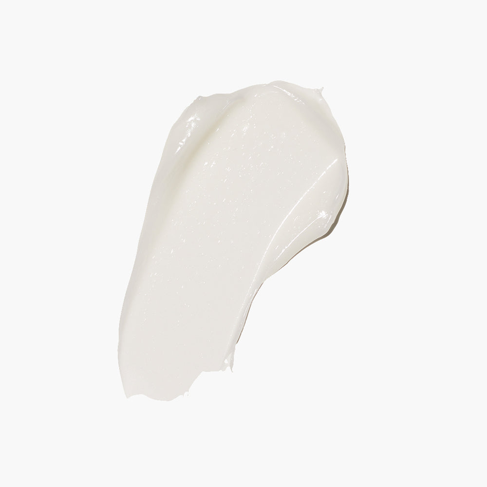 A white swatch of Jones Road Beauty's Light Moisture Cream